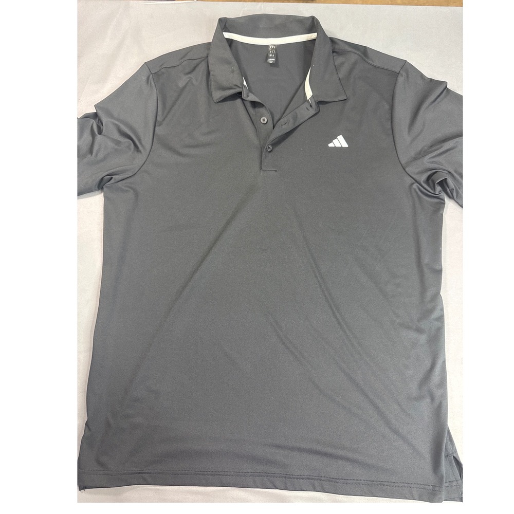 Adidas Mens XL Performance Polo Shirt Black Short Sleeve Stretch Golf Top